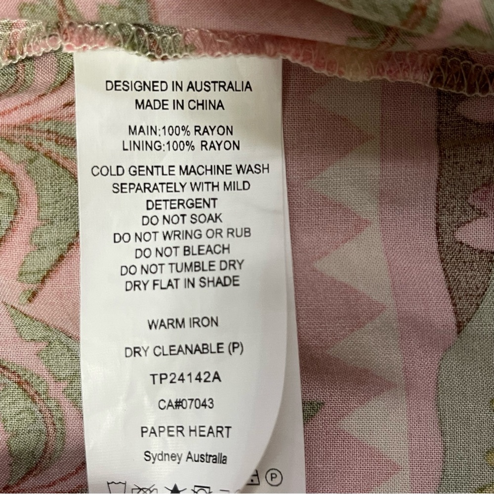 Paper Heart Cream Palm Landscape Canvas Dress US M - Picture 7 of 7